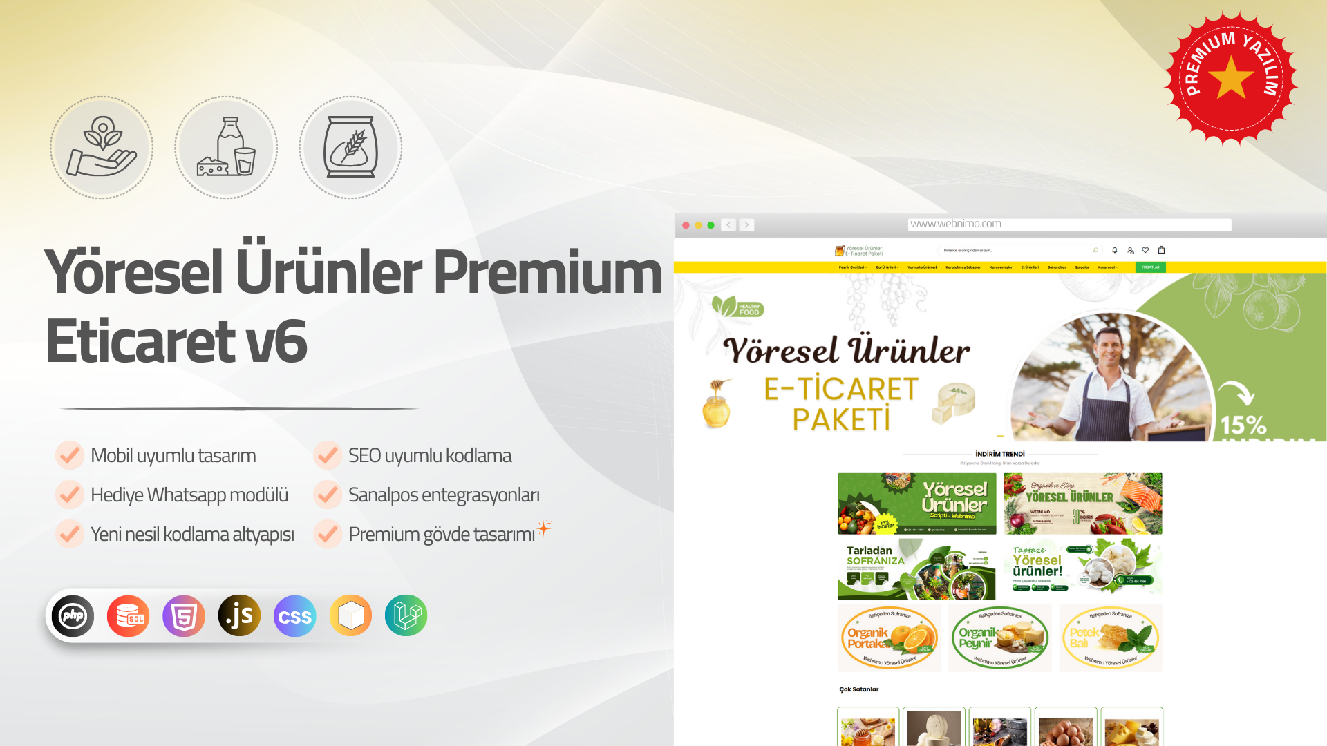 Yöresel Ürünler Premium Eticaret v6